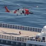 A Coast Guard rescue crew medically evacuated a man from the cruise ship, located 180 miles south of Nantucket, on Saturday. 