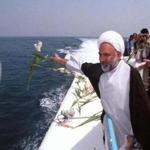 An Iranian clergyman scattered flowers in the sea on July 3, 2001, the 13th anniversary of a US missile attack that destroyed an Iranian civilian airliner over the Persian Gulf, killing all 290 people aboard.