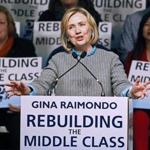 Hillary Clinton addressed supporters of Gina Raimondo in October, when the latter was running for governor in Rhode Island. Raimondo, who won, is a stalwart Clinton backer.
