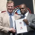 NFLPA executive director DeMaurice Smith (right) could appear on Tom Brady?s behalf in his appeal before commissioner Roger Goodell (left).