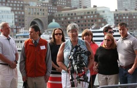Karen Brassard, a Boston Marathon bombing survivor, spoke to the media after Dzhokhar Tsarnaev was sentenced to death on Friday.
