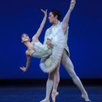 Misa Kuranaga and Jeffrey Cirio in dress rehearsal for ?Theme and Variations,? from ?Thrill of Contact.? 