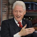 Former President Bill Clinton, left, appeared on the ?Late Show with david Letterman.?