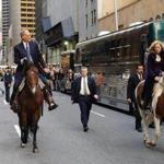 David Letterman and Madonna rode horses in Manhattan in 2005.