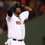 BOSTON, MA - MAY 20: David Ortiz #34 of the Boston Red Sox reacts after a scoreless seventh inning against the Texas Rangers at Fenway Park on May 20, 2015 in Boston, Massachusetts. The Rangers defeat the Red Sox 2-1. (Photo by Maddie Meyer/Getty Images)