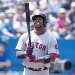 Boston Red Sox' Hanley Ramirez prepares to bat during first inning baseball action against the Toronto Blue Jays in Toronto on Saturday, May 9, 2015. (Darren Calabrese/The Canadian Press via AP)