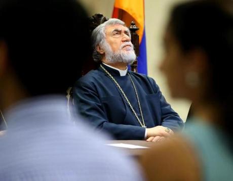 Catholicos Aram I of Lebanon was in Waltham Saturday as part of four-day visit to the US.
