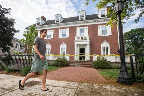 Tufts senior Anthony Debenedetto walked past the scene of a reported stabbing at the Tufts University Delta Tau Delta fraternity house. 
