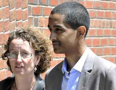 Defense attorneys Susan Church (left) arrived witht Robel Phillipos for his sentencing Friday.
