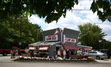The Clam Box in Ipswich is noted for its iconic clam-box-shaped building.
