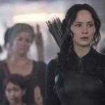 Jennifer Lawrence as Katniss Everdeen in The Hunger Games: Mockingjay - Part 2.