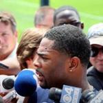 Foxborough Ma 6/11/2015 New England Patriot player Malcolm Butler (cq) after OTA at Gillette Stadium. Staff/Photographer Jonathan Wiggs Topic: Reporter