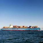 The container ship Maersk Kalamata was recently guided into the port of Boston.
