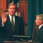 Governor Bill Weld was sworn in by Senate President William Bulger in 1994.