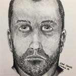 A sketch of the suspect in the home invasion.