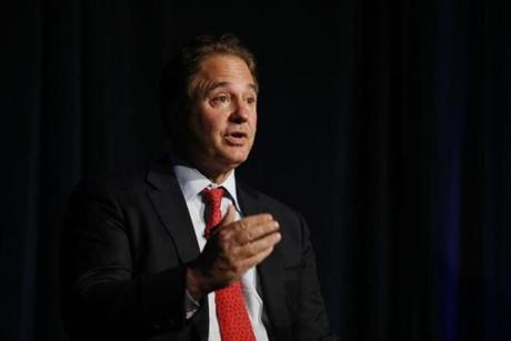 South Boston, Massachusetts -- 6/16/2015-- Steve Pagliuca, Boston 2024 Chairman, outlines some of the benefits of a Boston Olympics in his first speech as chairman in South Boston, Massachusetts June 16, 2015. Jessica Rinaldi/Globe Staff Topic: 17pages Reporter: 
