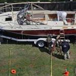 The boat where Dzhokhar Tsarnaev hid in Watertown. 