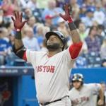 David Ortiz contributed to the Red Sox? fireworks in the first inning by hitting a three-run homer.  