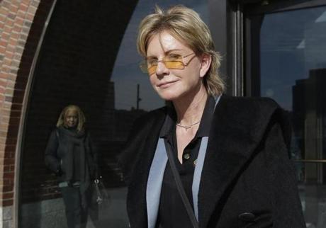 Author Patricia Cornwell left federal court in Boston after she took the stand in her lawsuit against her former financial management company in February 2013.
