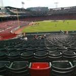The red seat marks the spot of the longest home run ever hit at Fenway Park ? 502 feet by Ted Williams on June 9, 1946.