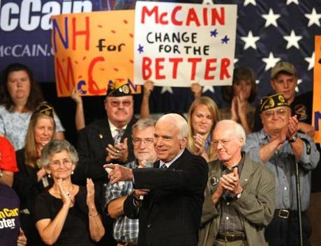 John McCain won the New Hampshire primary in 2000 and 2008. The state is home to about 127,000 veterans.
