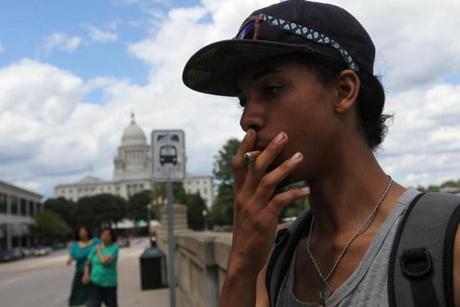 Dale Robinson, 21, said a ban wouldn?t stop him from smoking on the street downtown.

