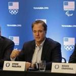 From left: Larry Probst, US Olympic Committee chairman, Steve Pagliuca, chairman of Boston 2024; and Roger Crandall, vice chair of Boston 2024.