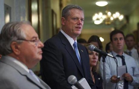 Governor Charlie Baker talked about the end of Boston?s Olympic bid on Monday.
