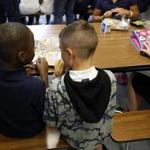 Children ate lunch at Roger Clap Innovation School in Dorchester. 