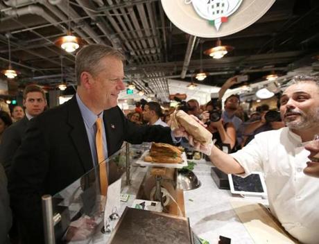 Governor Charlie Baker at the opening of the Boston Public Market.
