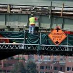 The Longfellow Bridge is undergoing a restoration project that is scheduled to end in 2018.