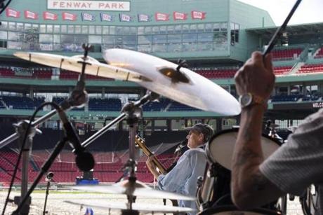 James Taylor rehearsed at Fenway Park.
