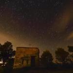 Stars shown as streaks from a long camera exposure were seen behind Arnotegui Hermitage, in Obanos, Spain, on Tuesday. Some Catholics refer to the Perseids as the ?tears of Saint Lawrence,? since 10 August is the date of that saint?s martyrdom.