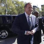 Commissioner Roger Goodell arriving for the settlement hearing at the courthouse in New York.