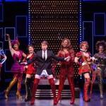 Steven Booth (left foreground) and Kyle Taylor Parker (right foreground) in ?Kinky Boots.?
