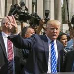 Donald Trump was the center of attention inside and outside of a Manhattan courthouse Monday.