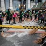 Police worked at the scene of Monday?s bombing in Bangkok. 