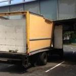 A truck got stuck under a bridge on Storrow Drive in late August of 2013. 
