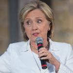 emocratic presidential candidate Hillary Clinton spoke to guests during a campaign event at Tabor Home Vineyards and Winery on August 26, 2015 in Baldwin, Iowa.