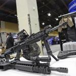 An AR-15 style rifle is displayed at the 7th annual Border Security Expo in Phoenix, Arizona, in this file photo taken March 12, 2013.