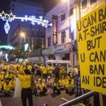 Tens of thousands of protesters crowded Kuala Lumpur, despite a heavy police presence.