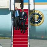 President Obama, joined by Governor Bill Walker of Alaska, landed in Anchorage on Monday.