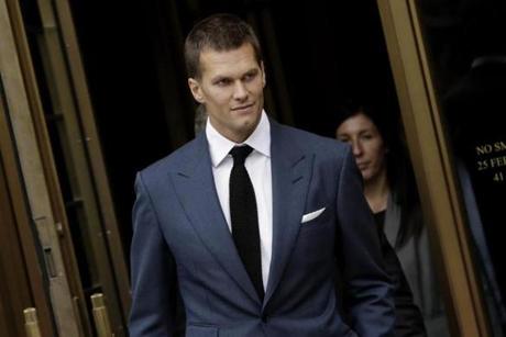 Patriots quarterback Tom Brady left federal court in New York on Monday.

