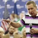 John Kasich spoke Wednesday during a campaign stop at New England College in Henniker, N.H. 