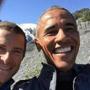 President Obama and Bear Grylls take a selfie together during their taping of ?Running Wild.?