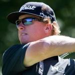 Charley Hoffman waited to putt out on the ninth hole during Saturday?s second round of the Deutsche Bank Championship. Hoffman?s round of 8-under-par 63 pushed him to 12 under.