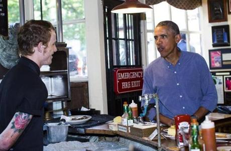 President Obama placed an order at Union Oyster House Monday. 
