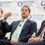 From left: Boston 2024?s Rich Davey, Steve Pagliuca, and David Manfredi at a press conference in late June. 