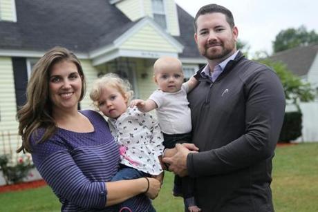 Meggin and TJ Kelly (with Caroline, 2, and Corinne, 6 months) are  moving to Ashburnham and need to sell their home in North Andover. 
