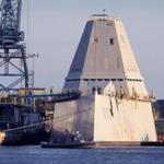 A high-tech Zumwalt-class destroyer is nearing completion at the Bath Iron Works in Maine.